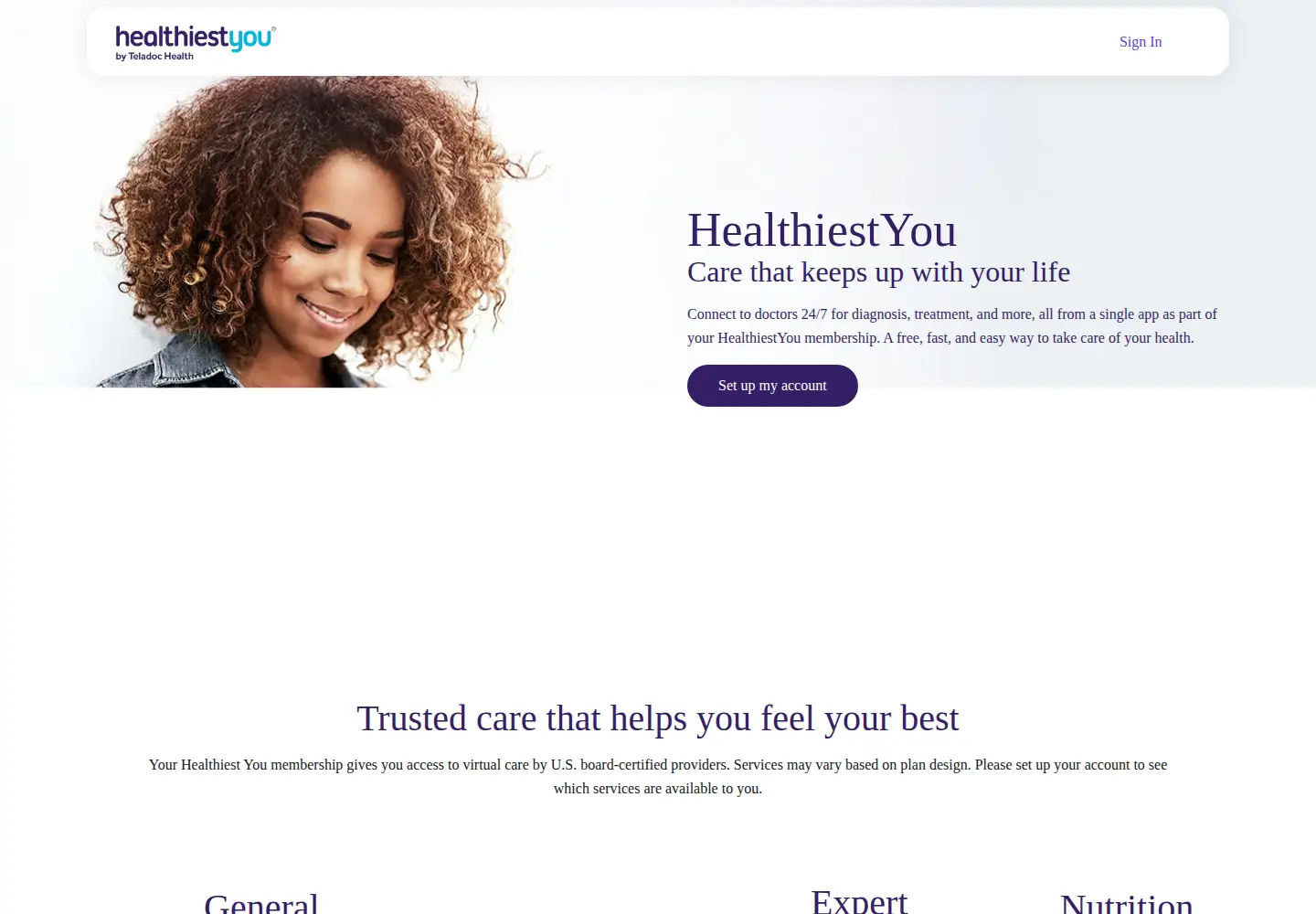 Screenshot of healthiestyou.com
