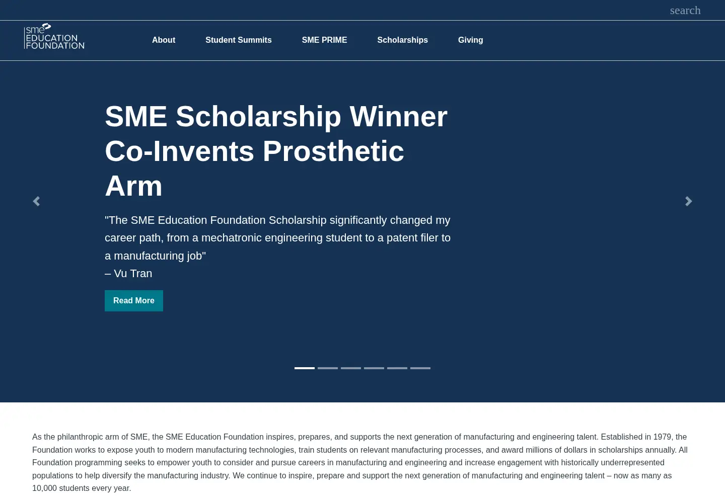Captured homepage of smeef.org in the current scan