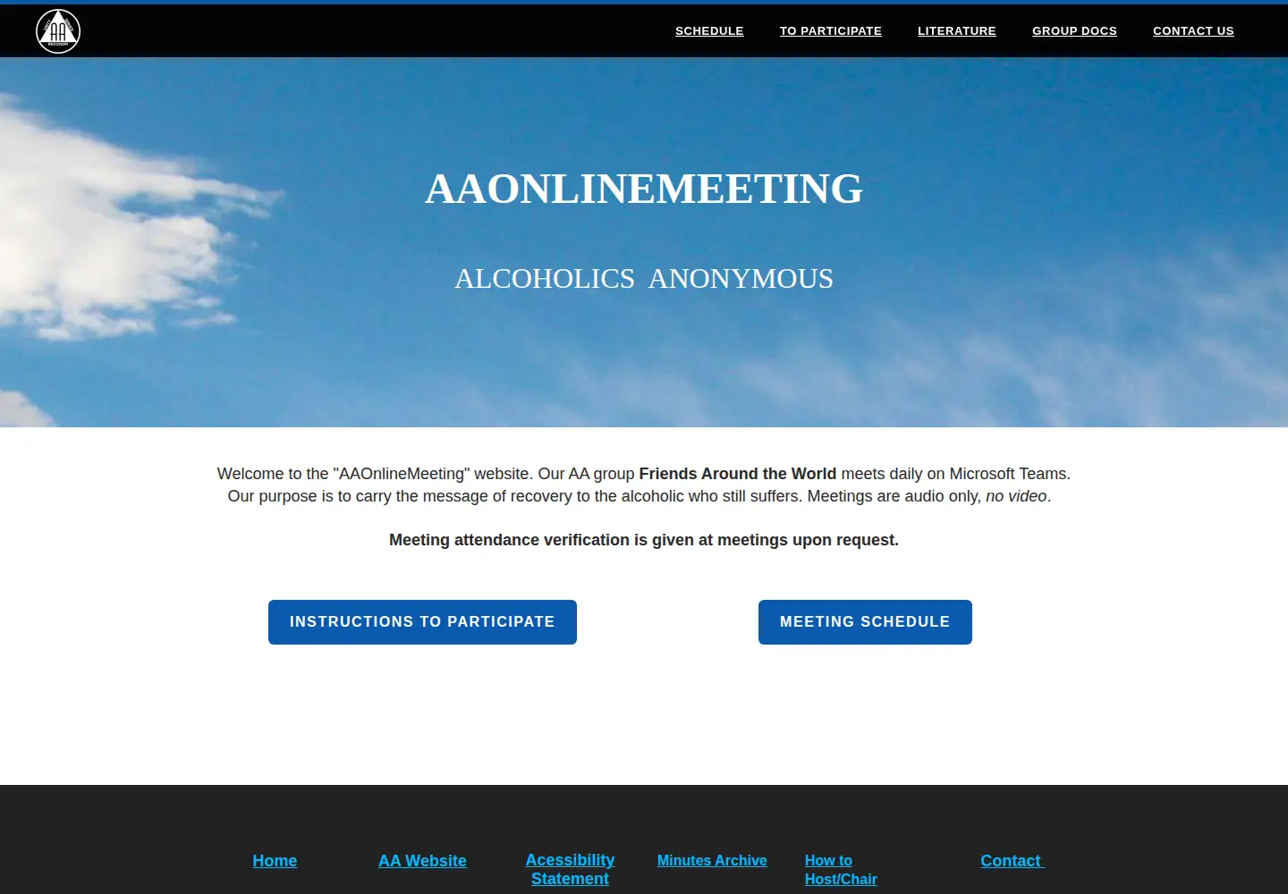 Screenshot of aaonlinemeeting.net