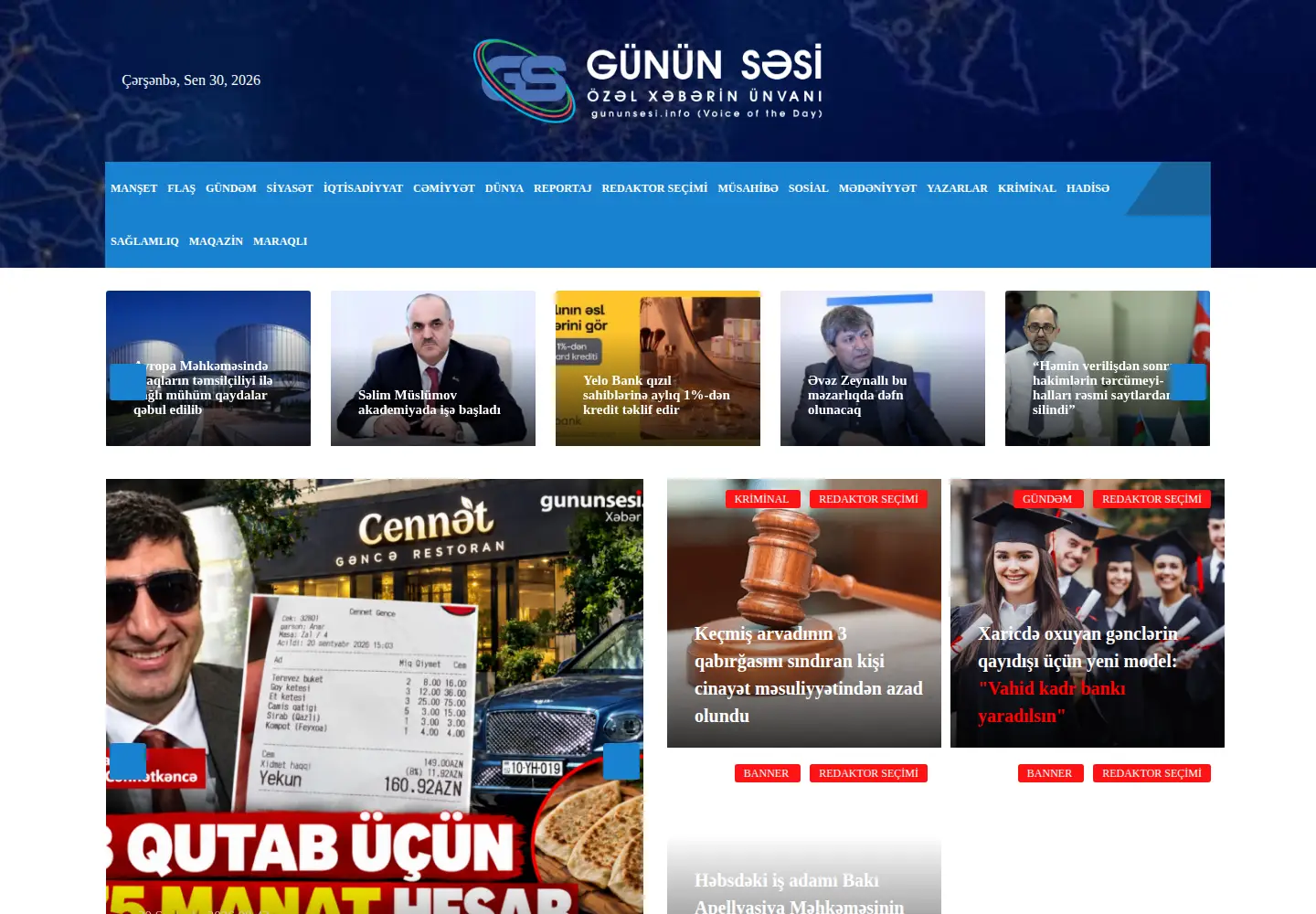 Screenshot of gununsesi.info