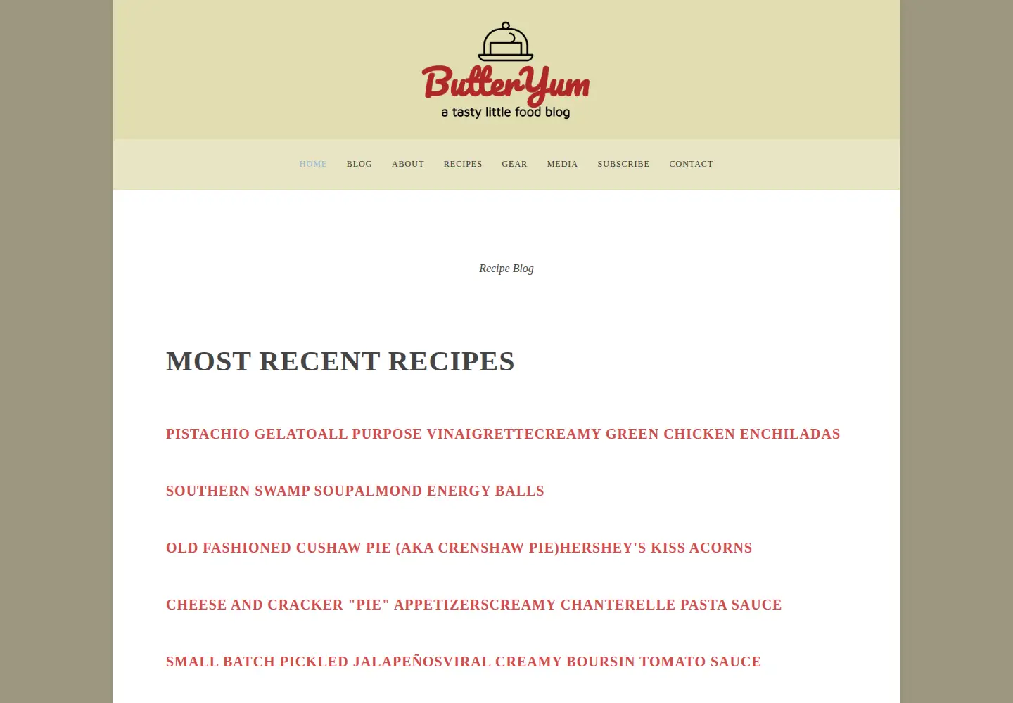 Screenshot of butteryum.org