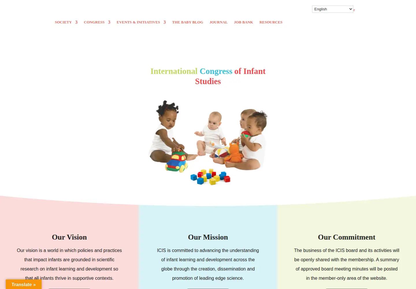 Screenshot of infantstudies.org