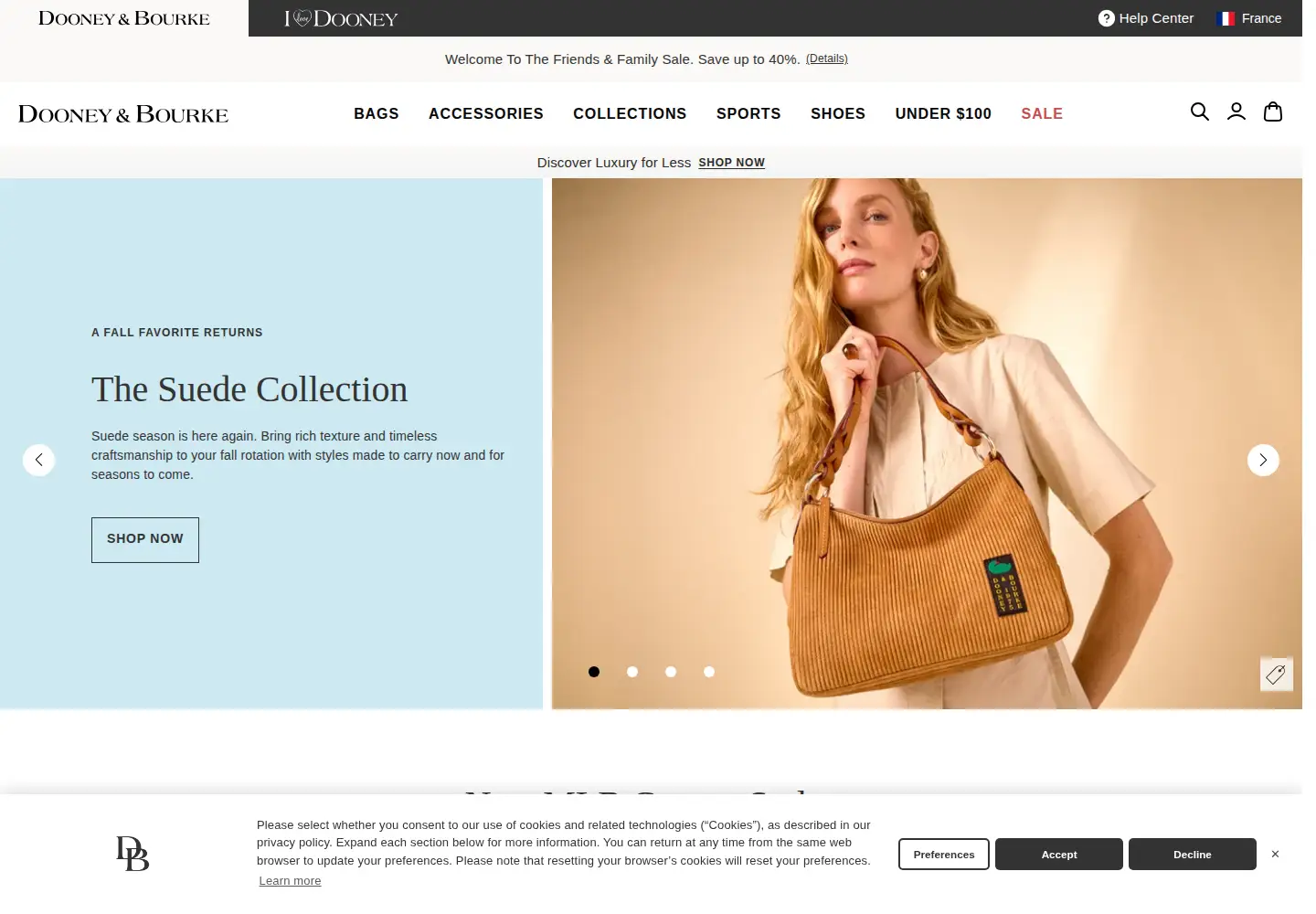 Screenshot of dooney.com
