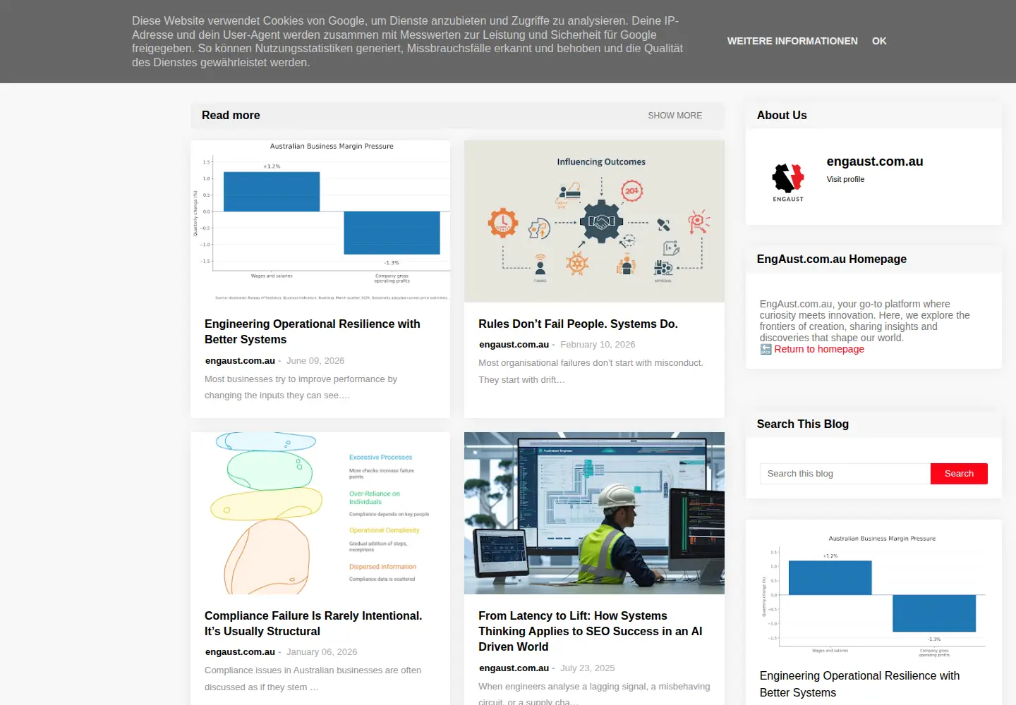 Screenshot of engaust.com.au