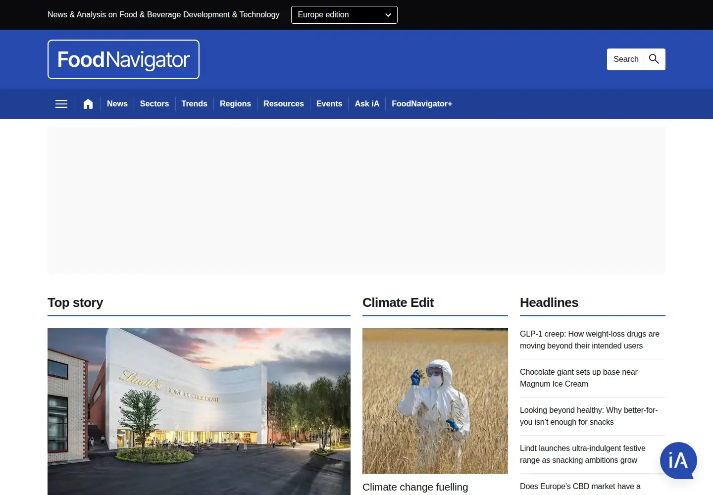 Screenshot of foodnavigator.com