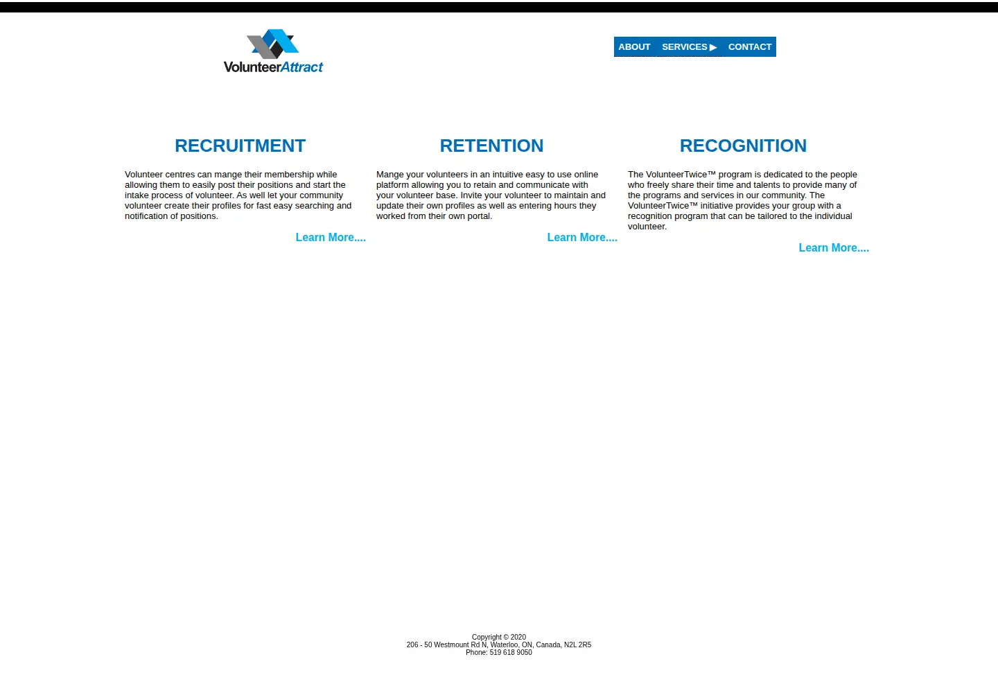 Screenshot of volunteerattract.com