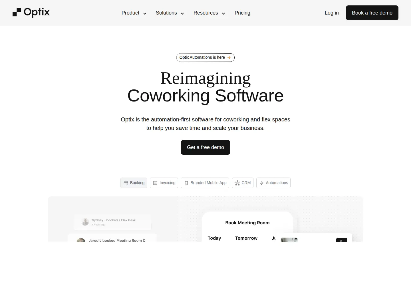 Screenshot of optixapp.com