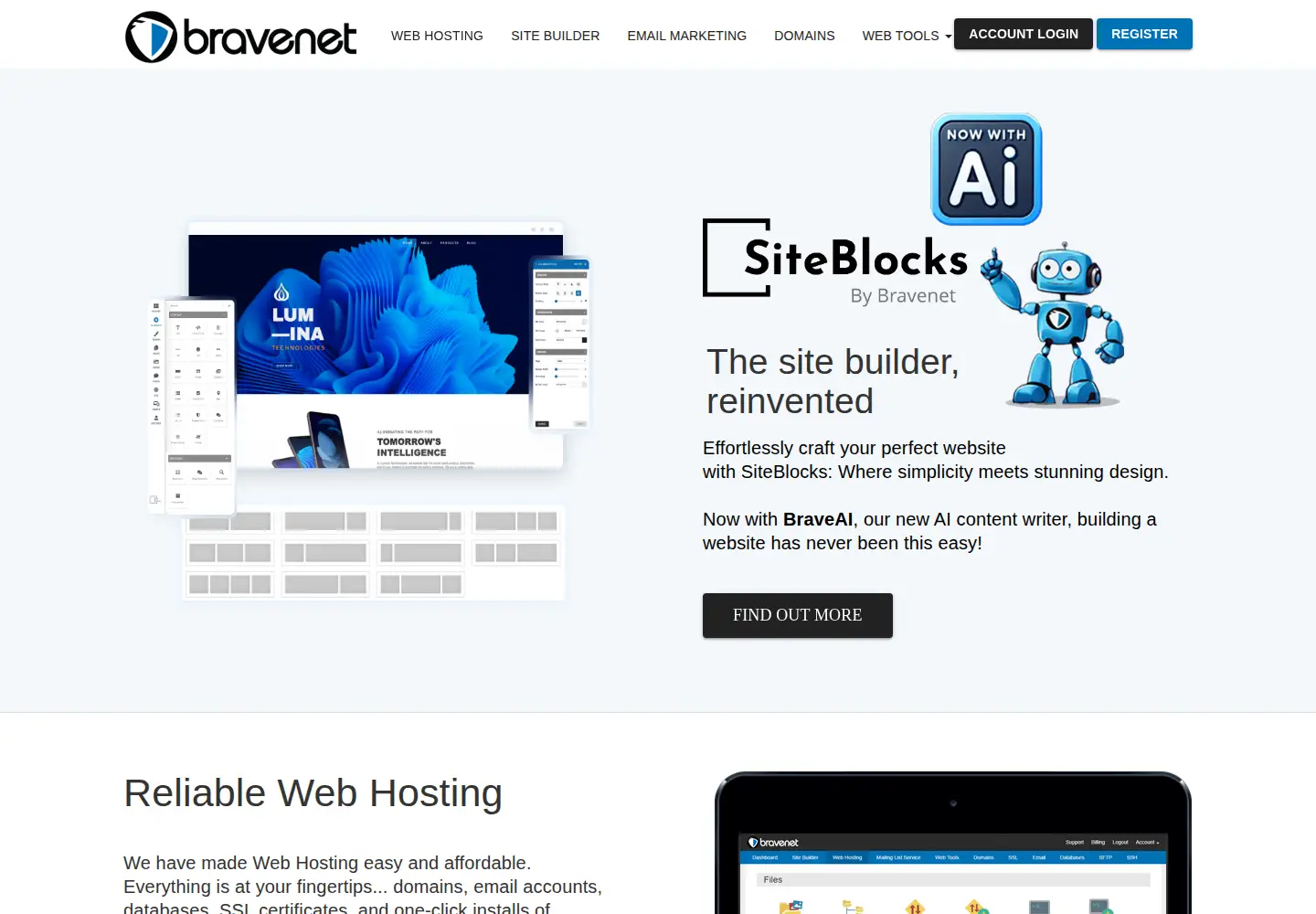 Screenshot of bravesites.com