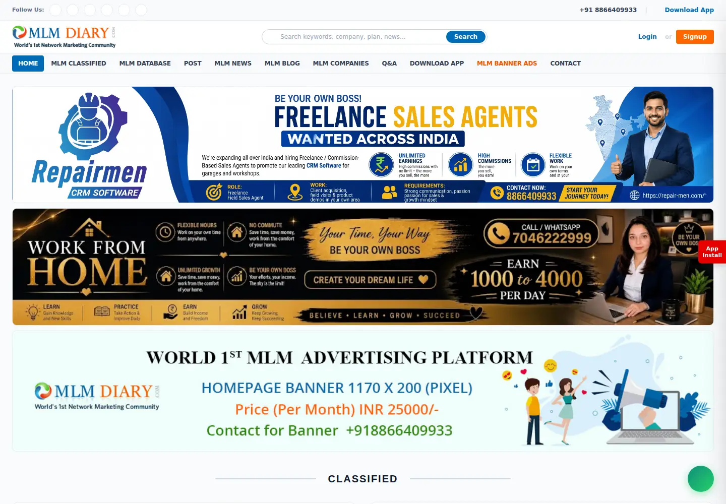 Screenshot of mlmdiary.com