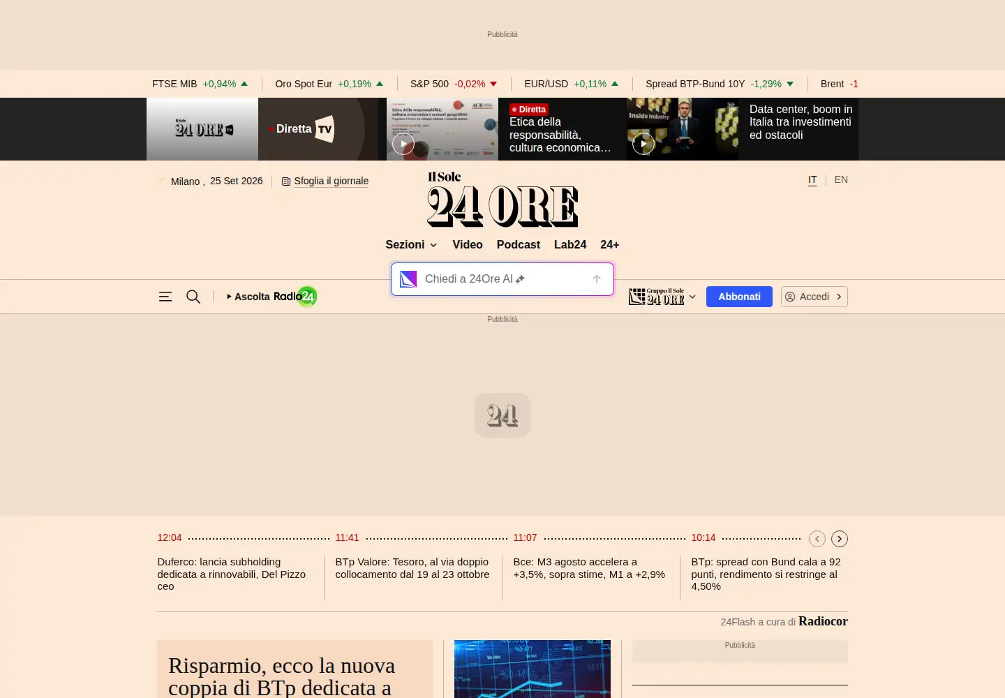 Screenshot of ilsole24ore.com