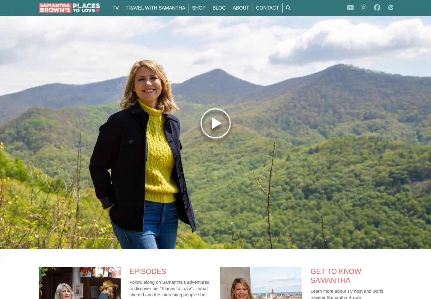 Screenshot of samantha-brown.com