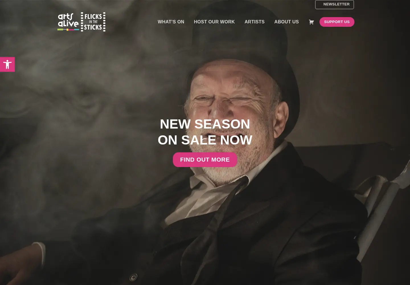 Captured homepage of artsalive.co.uk in the current scan