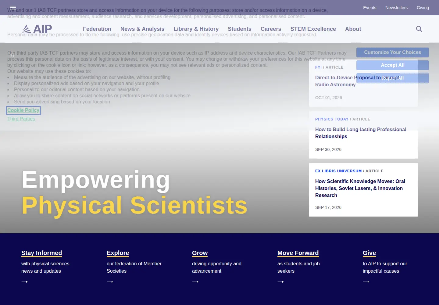 Screenshot of aip-info.org