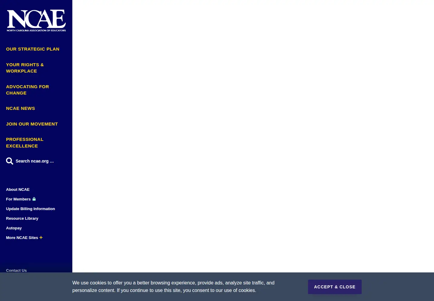 Screenshot of ncae.org