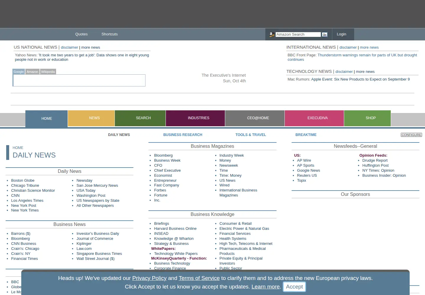 Screenshot of ceoexpress.com