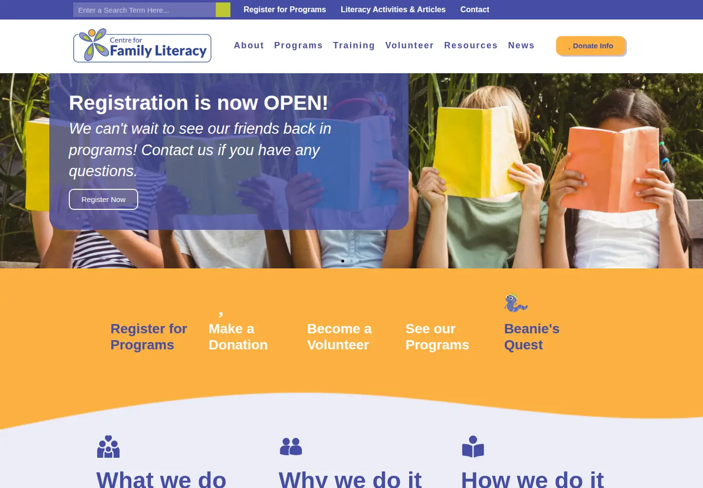 Captured homepage of famlit.ca in the current scan