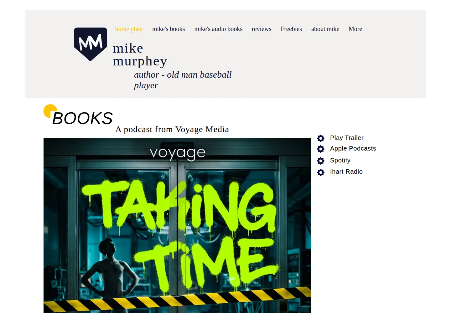 Captured homepage of mikemurpheybooks.com in the current scan