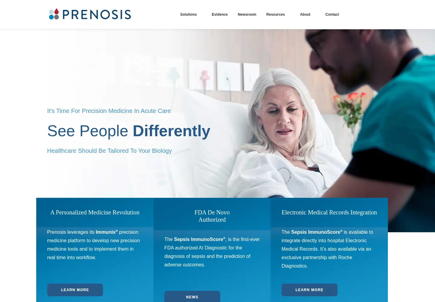 Captured homepage of prenosis.com in the current scan