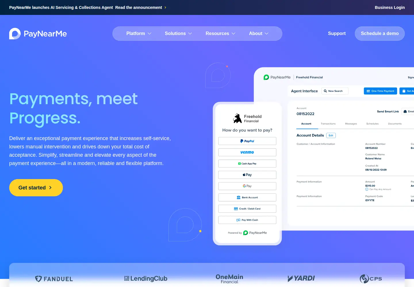 Screenshot of paynearme.com