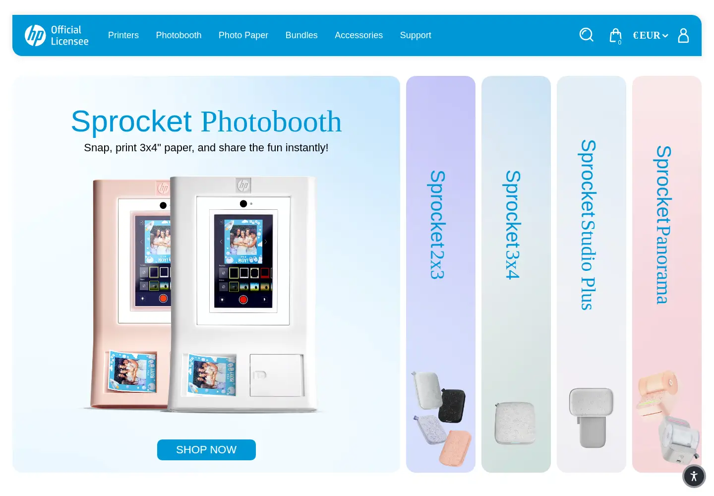 Captured homepage of sprocketprinters.com in the current scan