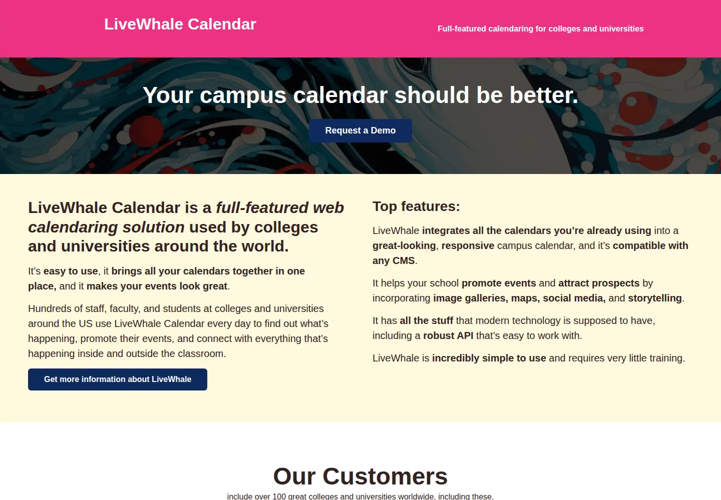 Screenshot of lwcal.com