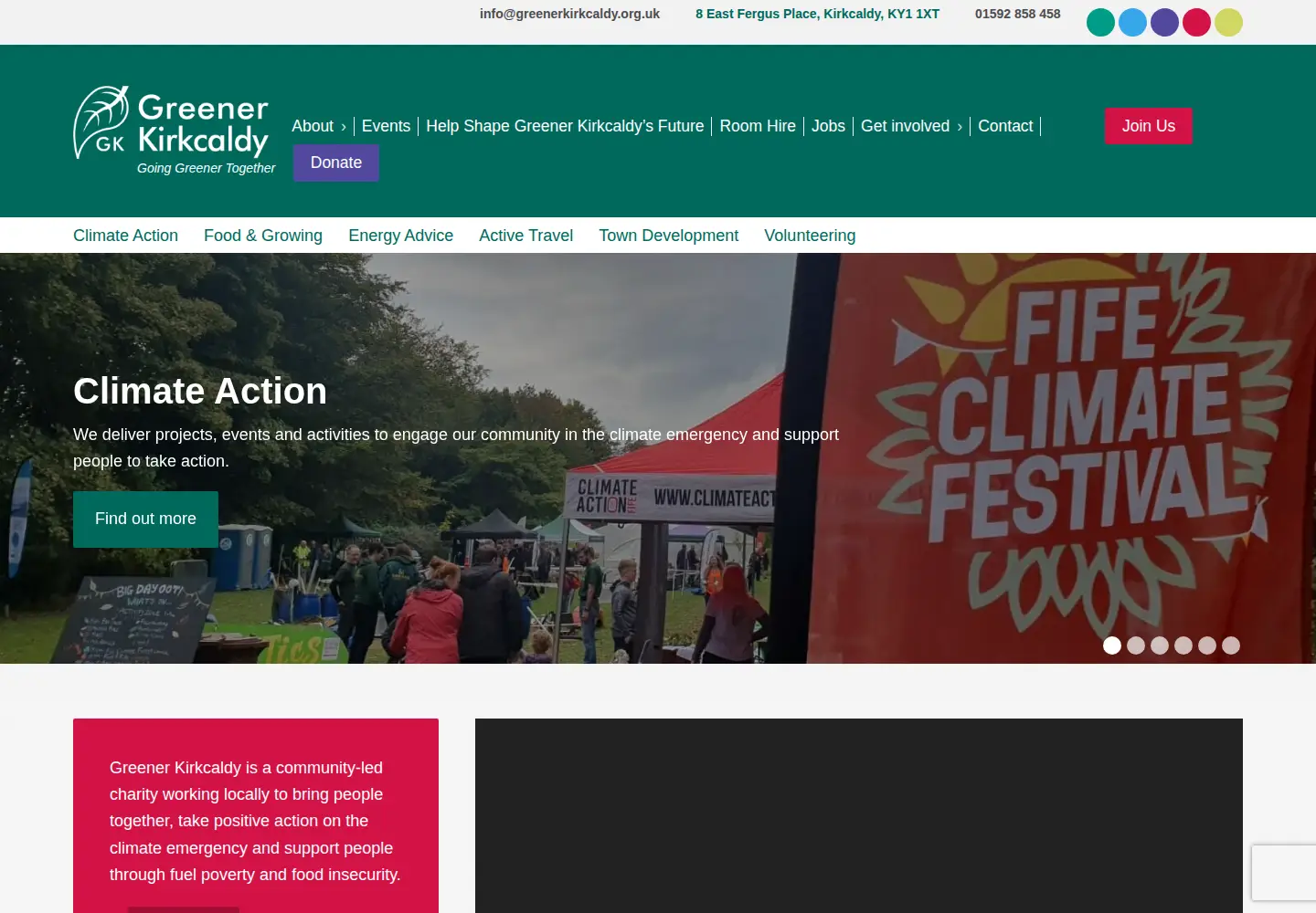 Captured homepage of greenerkirkcaldy.org.uk in the current scan