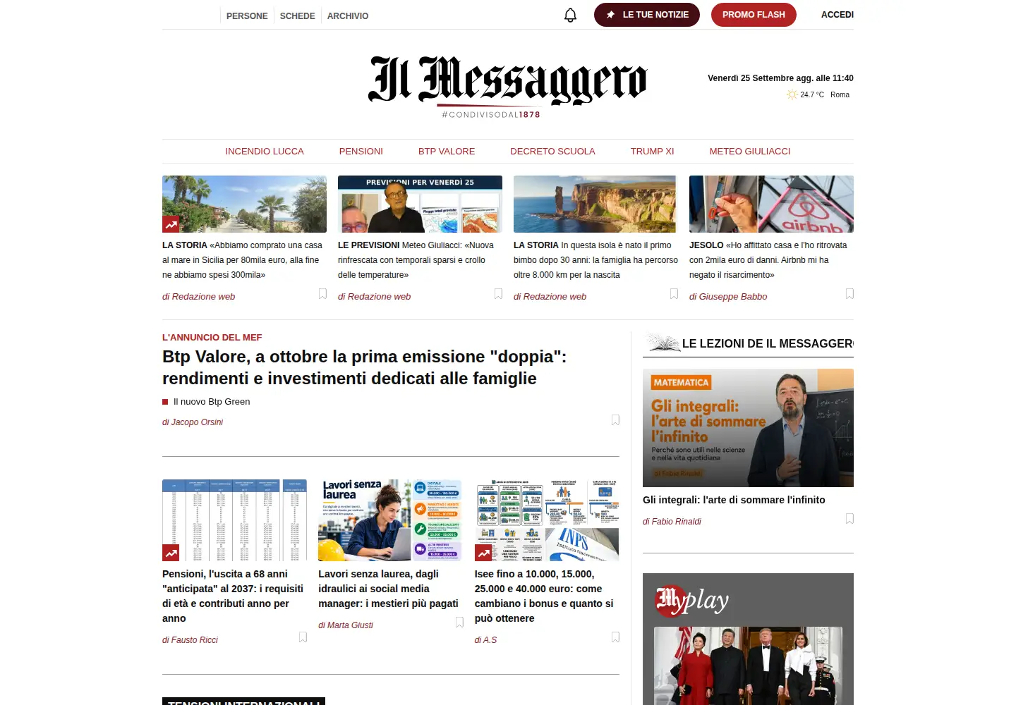 Screenshot of ilmessaggero.it