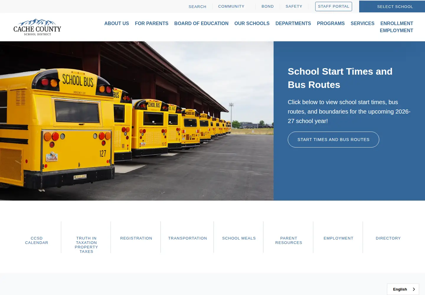 Captured homepage of ccsdut.org in the current scan