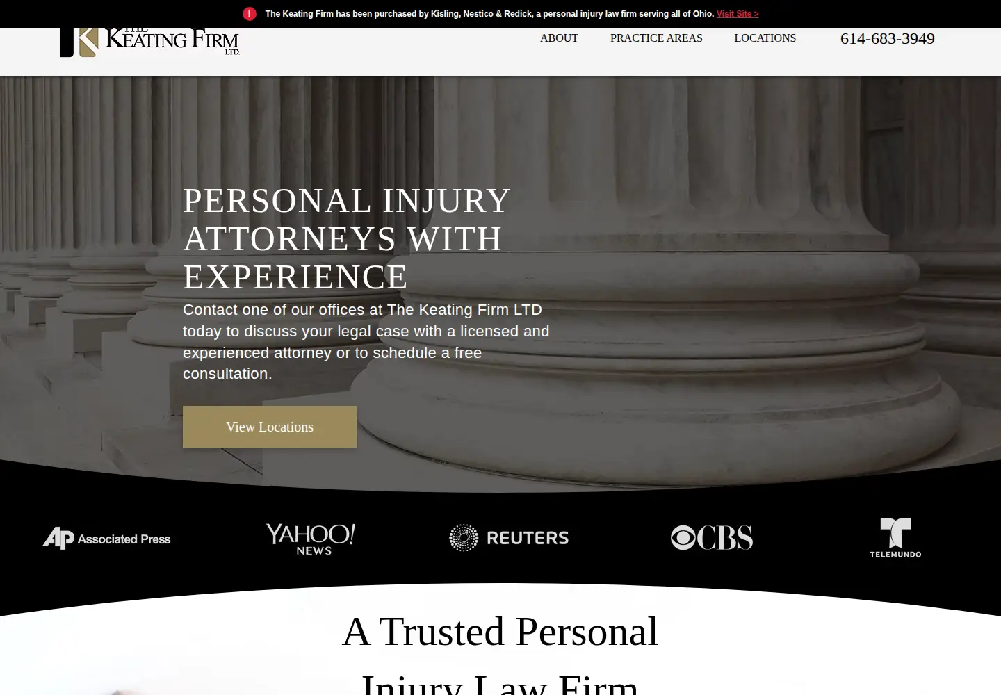 Screenshot of keatingfirmlaw.com