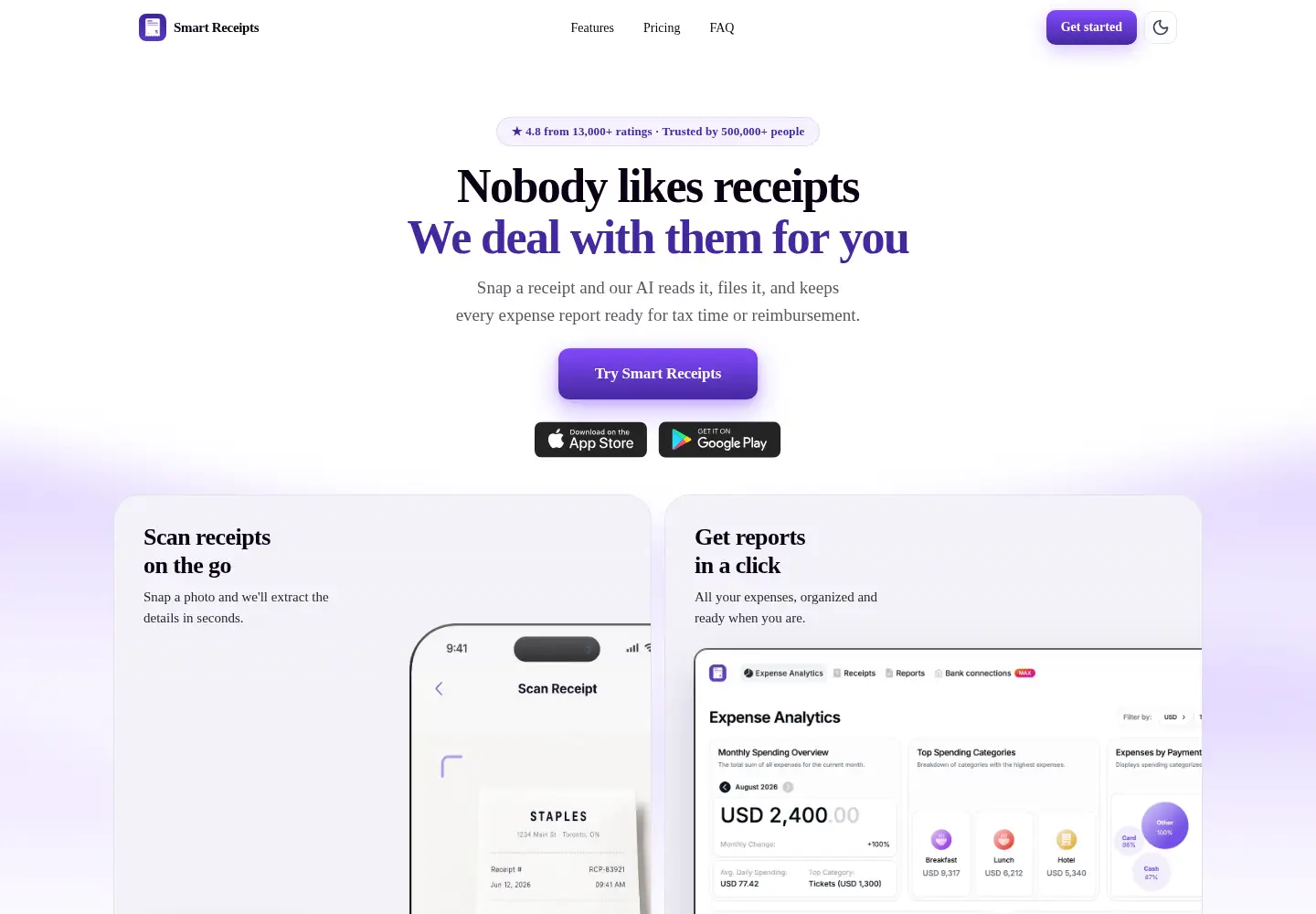 Screenshot of smartreceipts.co