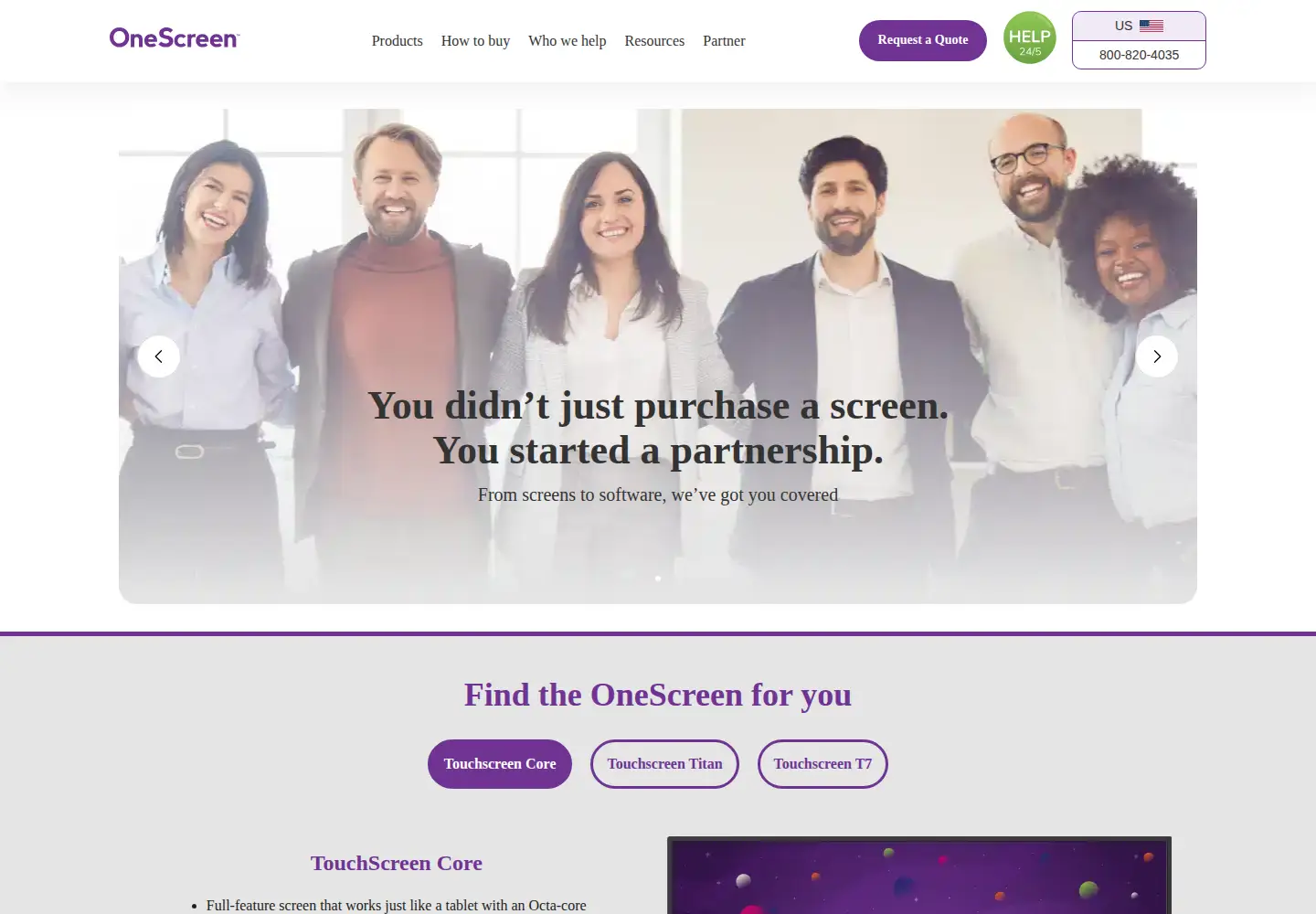 Captured homepage of onescreensolutions.com in the current scan