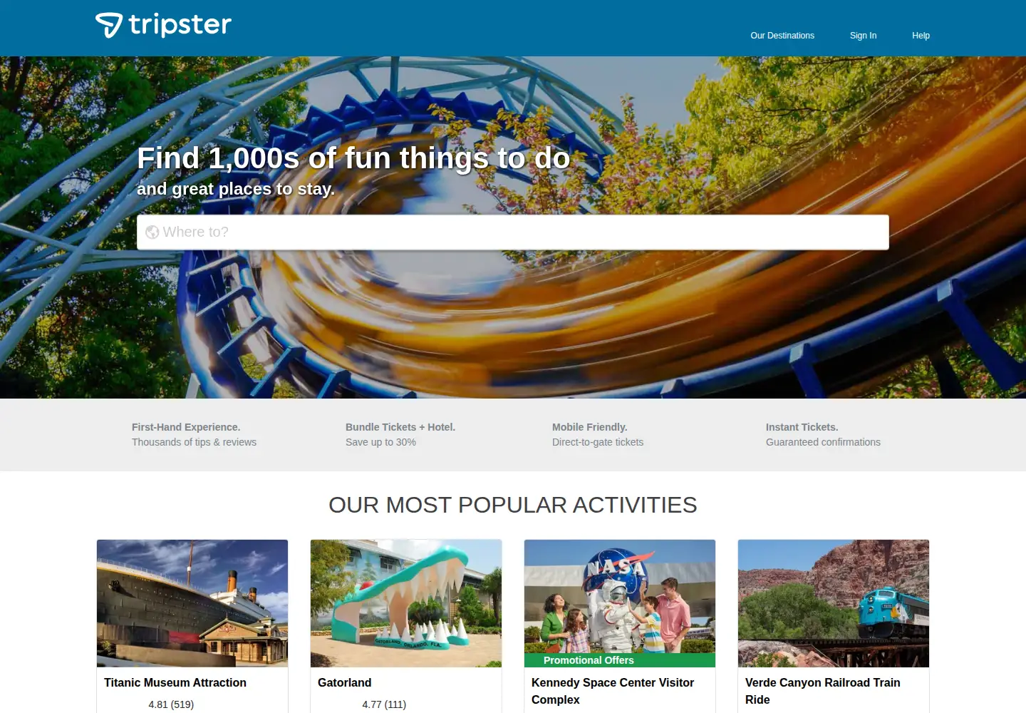 Screenshot of tripster.com