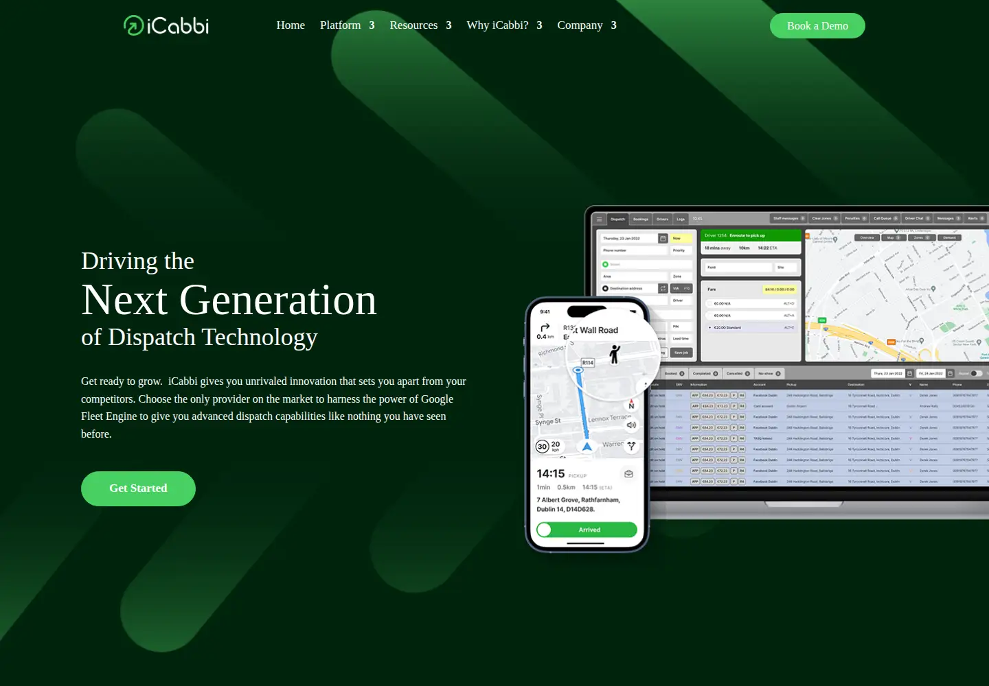 Screenshot of icabbi.com