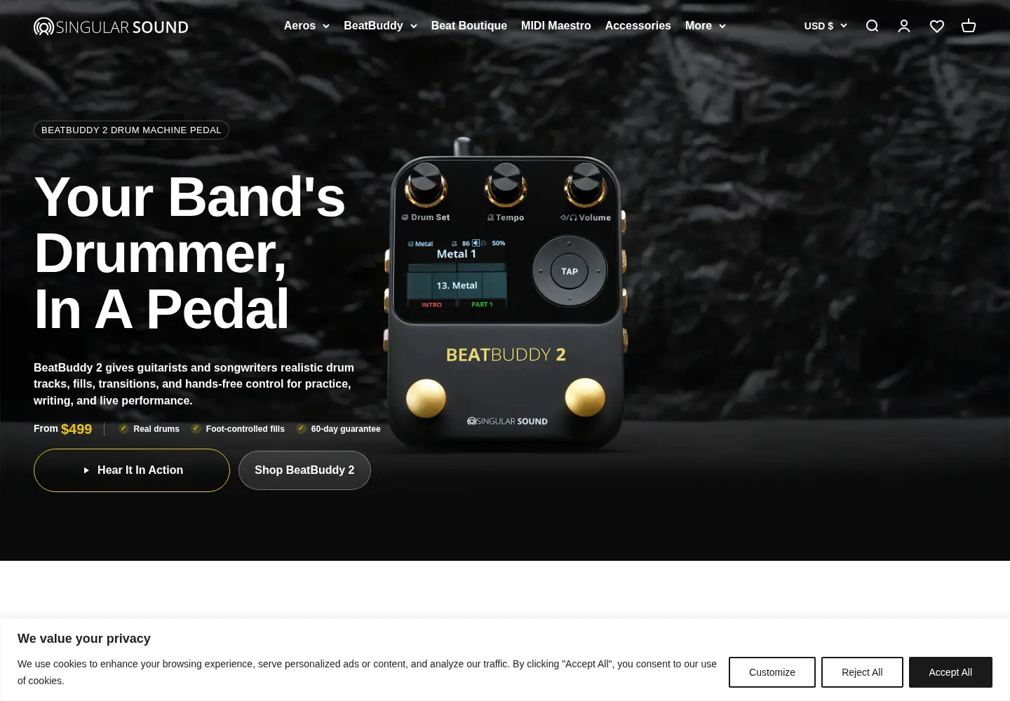 Screenshot of singularsound.com