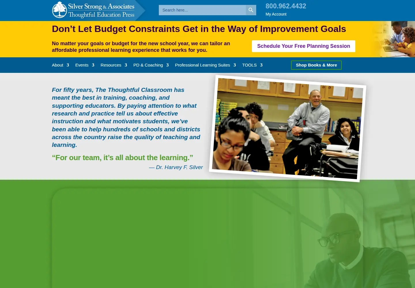 Captured homepage of thoughtfulclassroom.com in the current scan