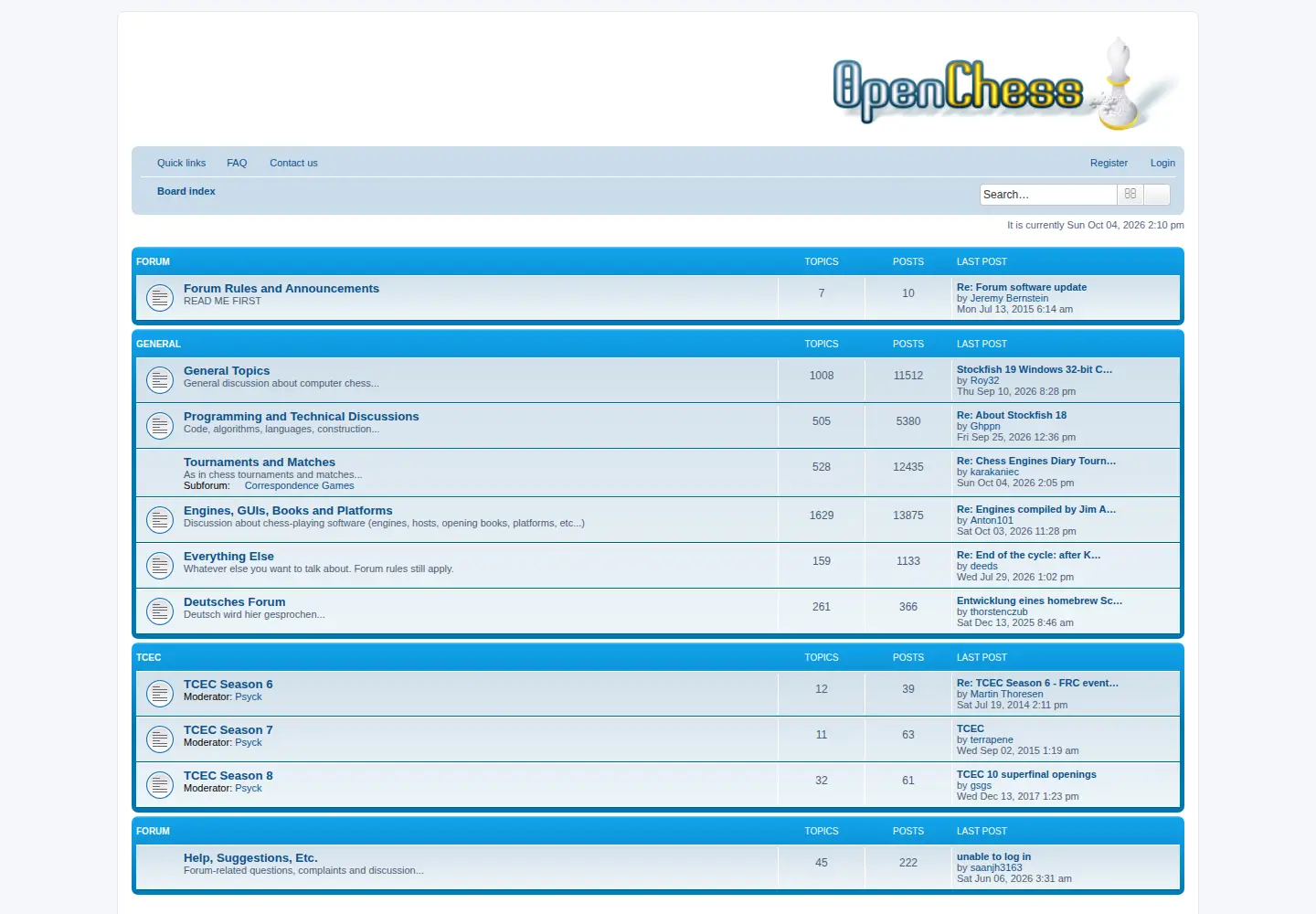 Screenshot of open-chess.org