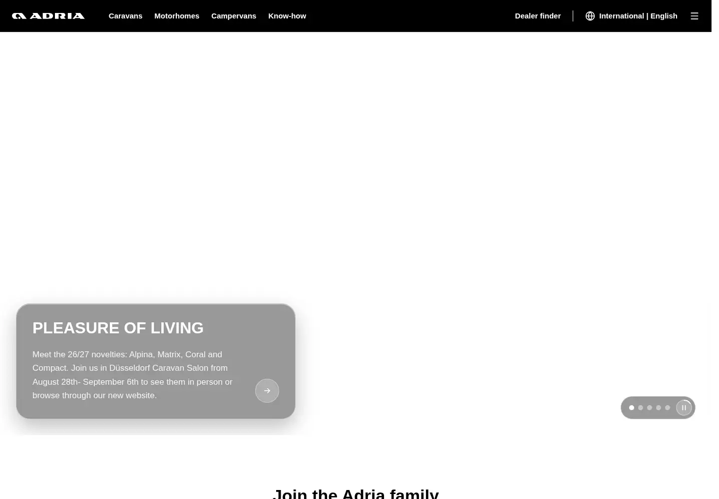 Screenshot of adria-mobil.com