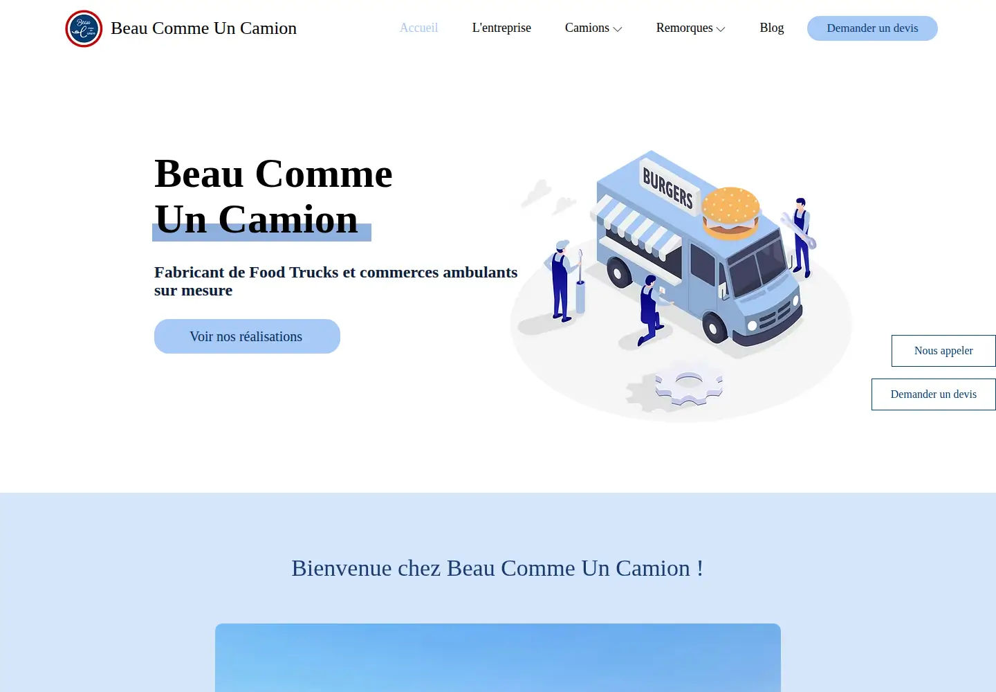 Captured homepage of beau-comme-un-camion.fr in the current scan