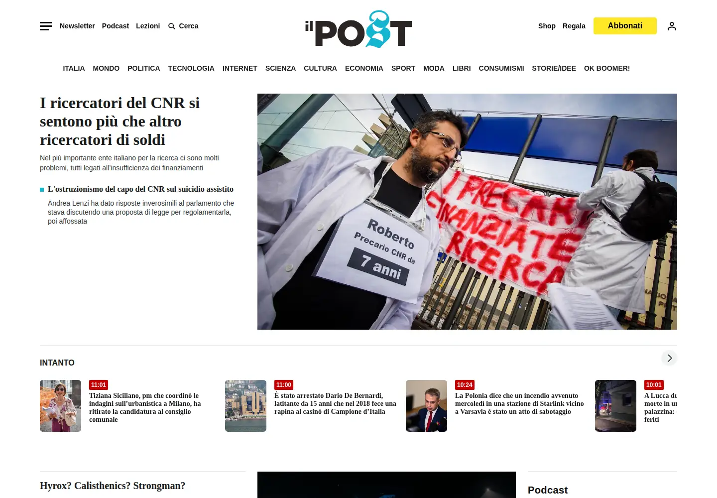 Screenshot of ilpost.it