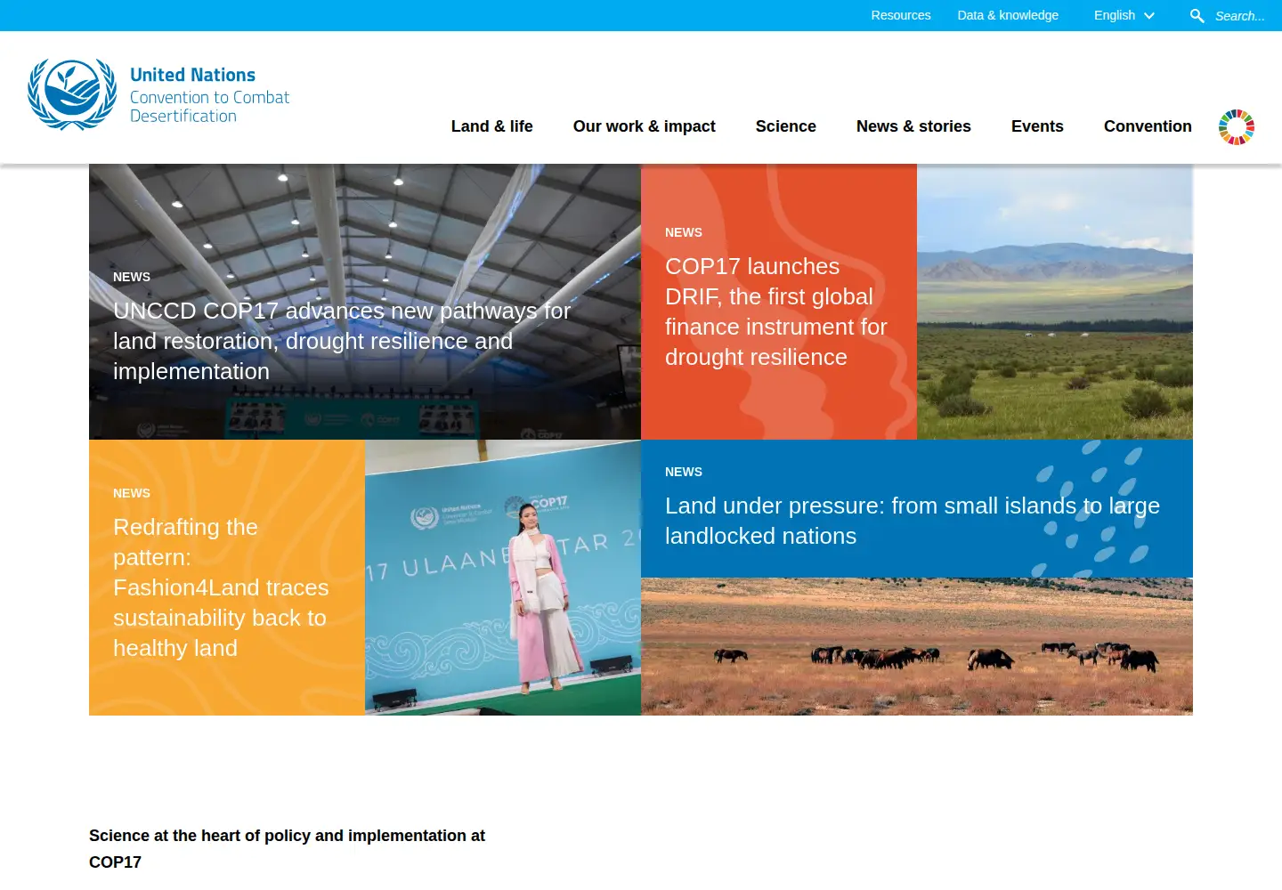 Screenshot of unccd.int