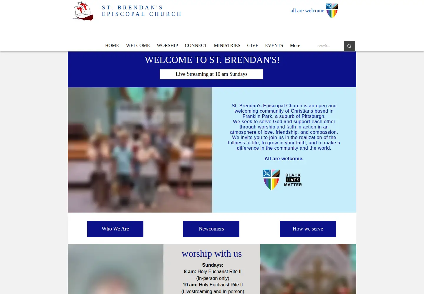 Captured homepage of stbrendans.org in the current scan