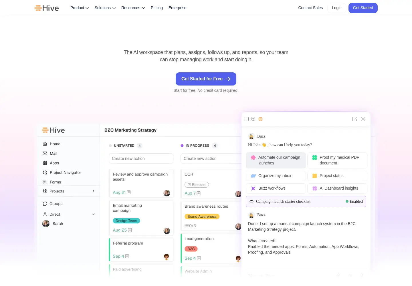 Screenshot of hive.com