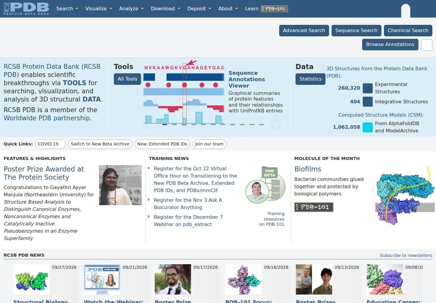 Screenshot of rcsb.org