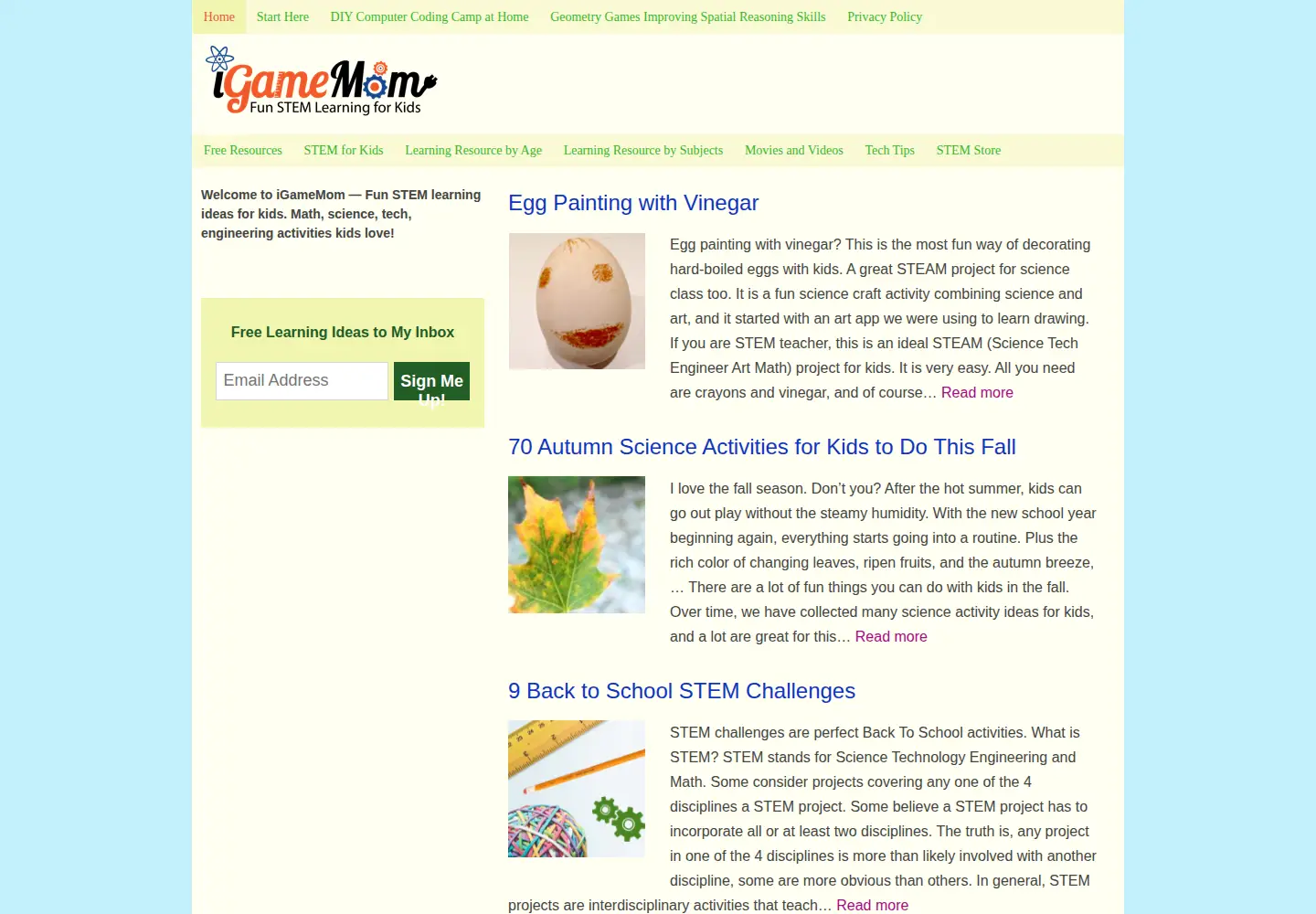 Screenshot of igamemom.com