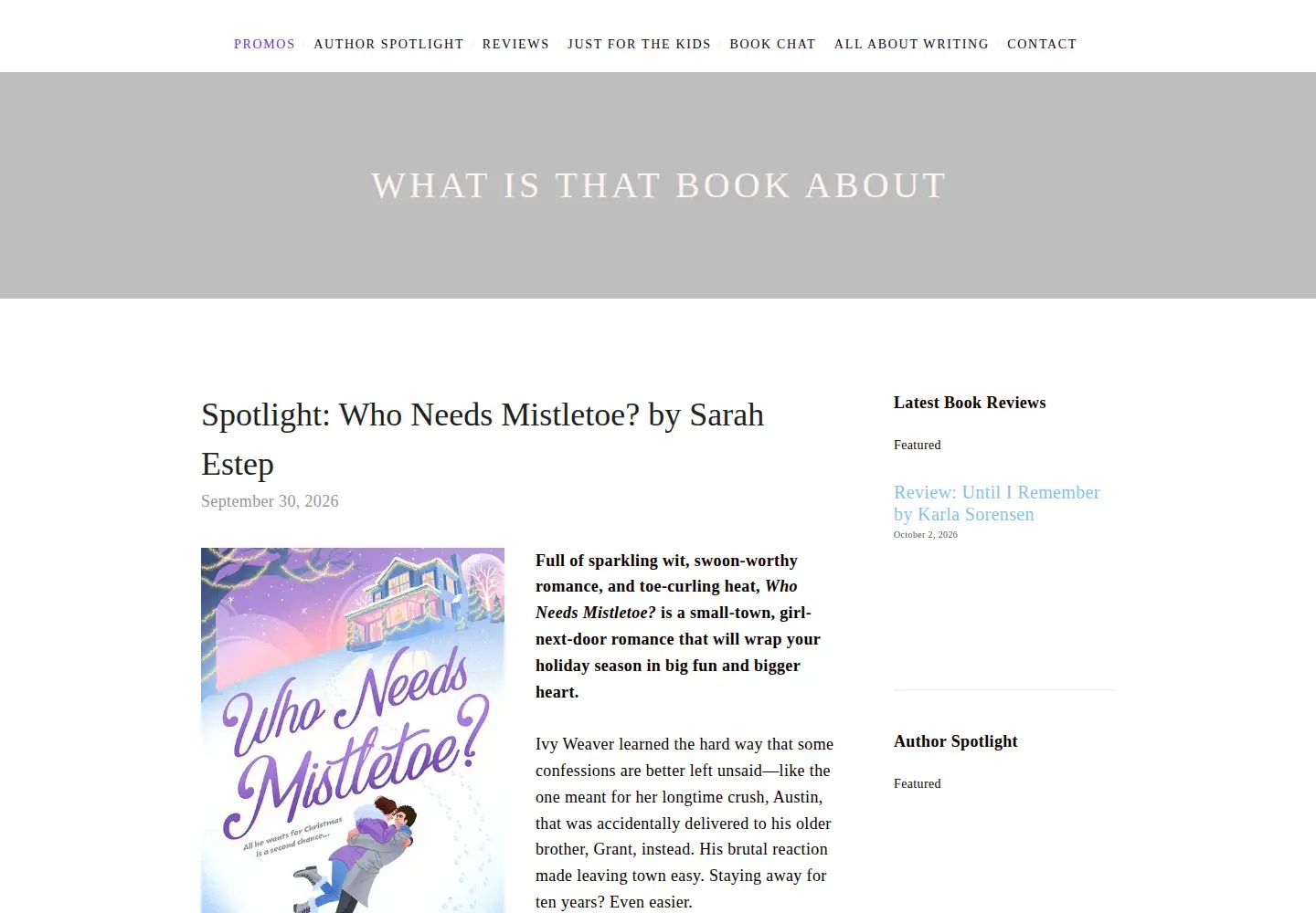 Screenshot of whatisthatbookabout.com