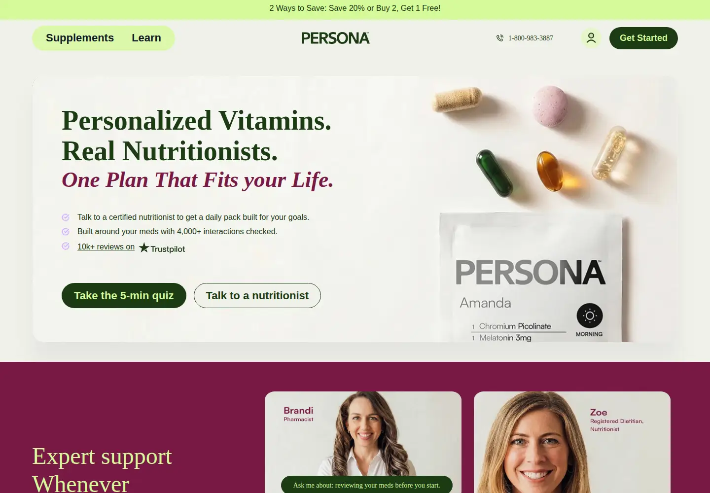 Screenshot of personanutrition.com