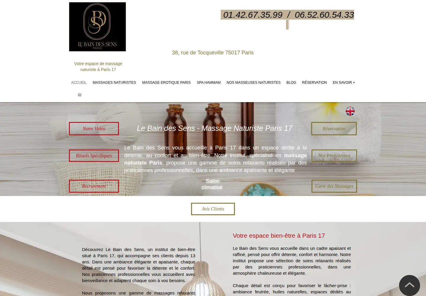 Captured homepage of massage-vip-paris.fr in the current scan