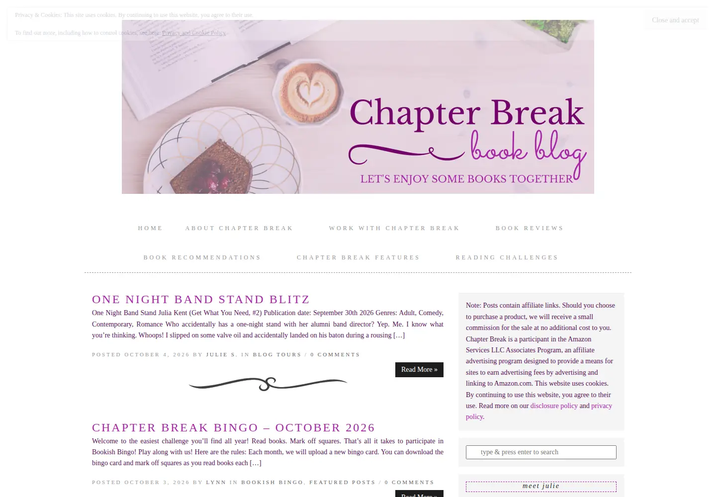 Screenshot of chapterbreak.net