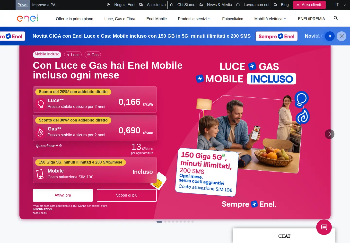 Screenshot of enel.it