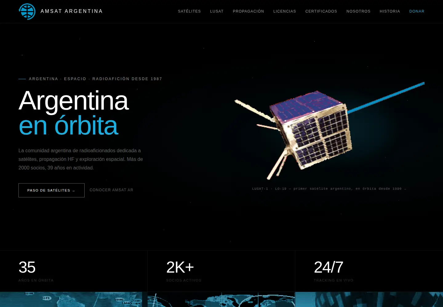 Screenshot of amsat.org.ar